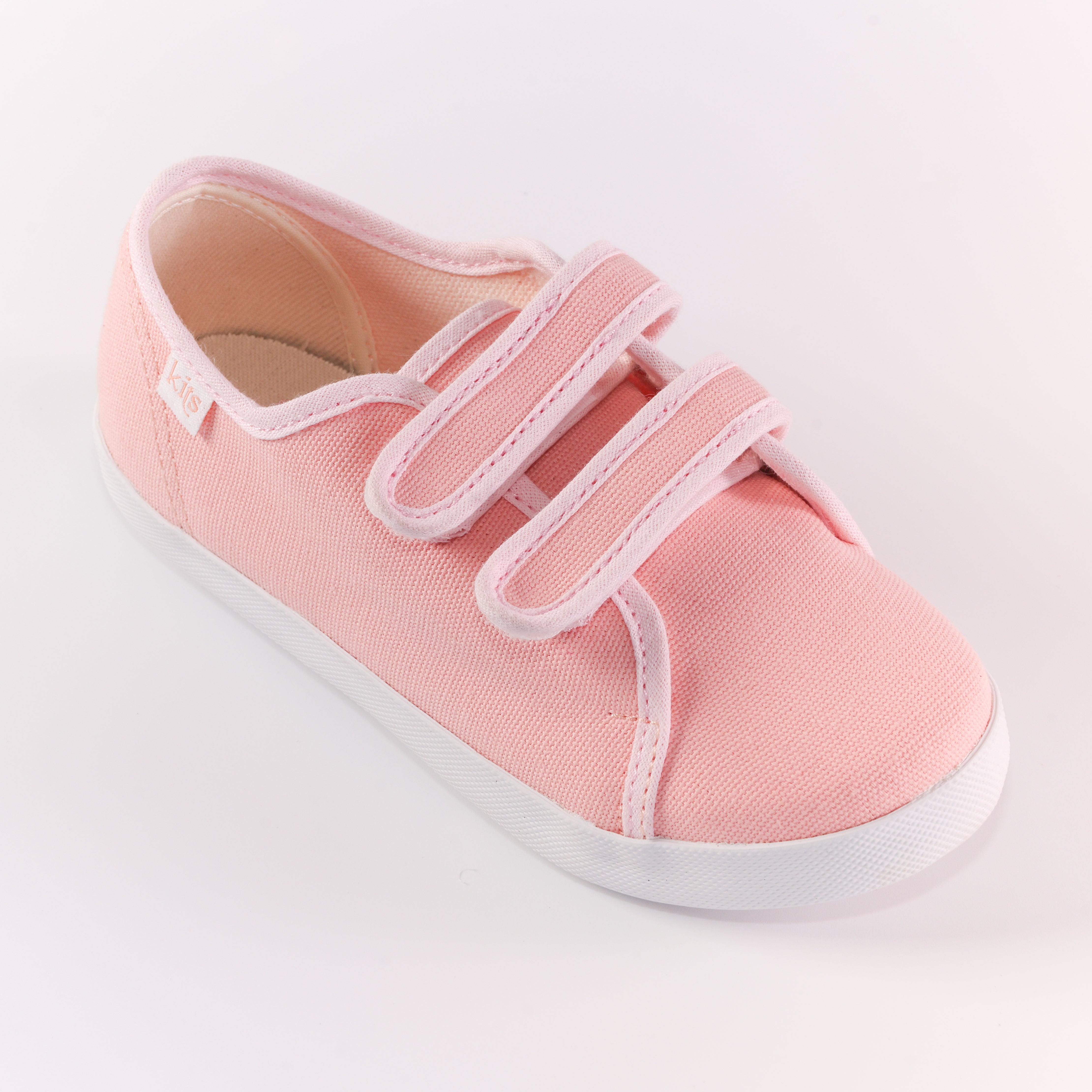 Washable canvas kids shoe in soft pink – Kits Footwear