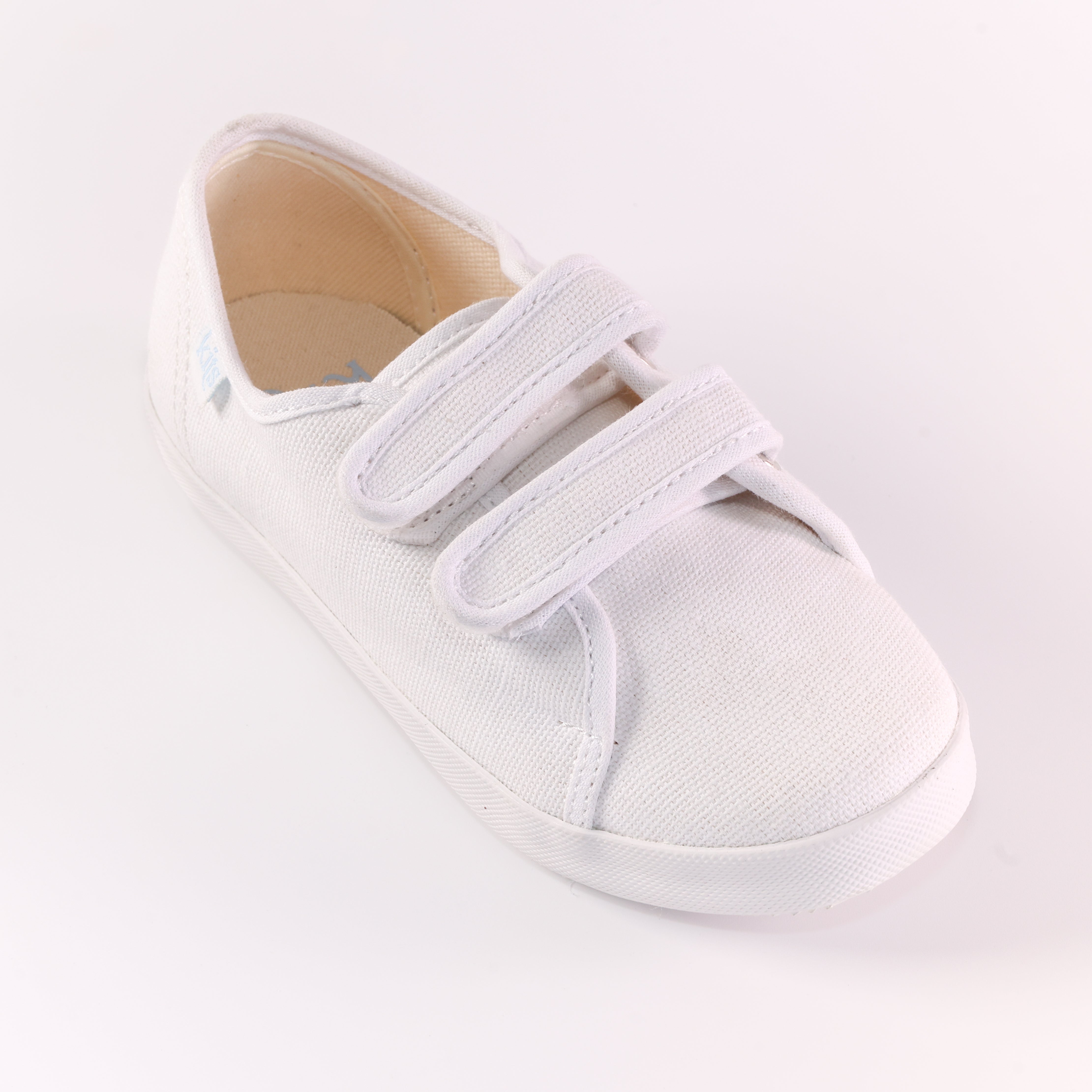 Washable canvas kids shoe in white – Kits Footwear