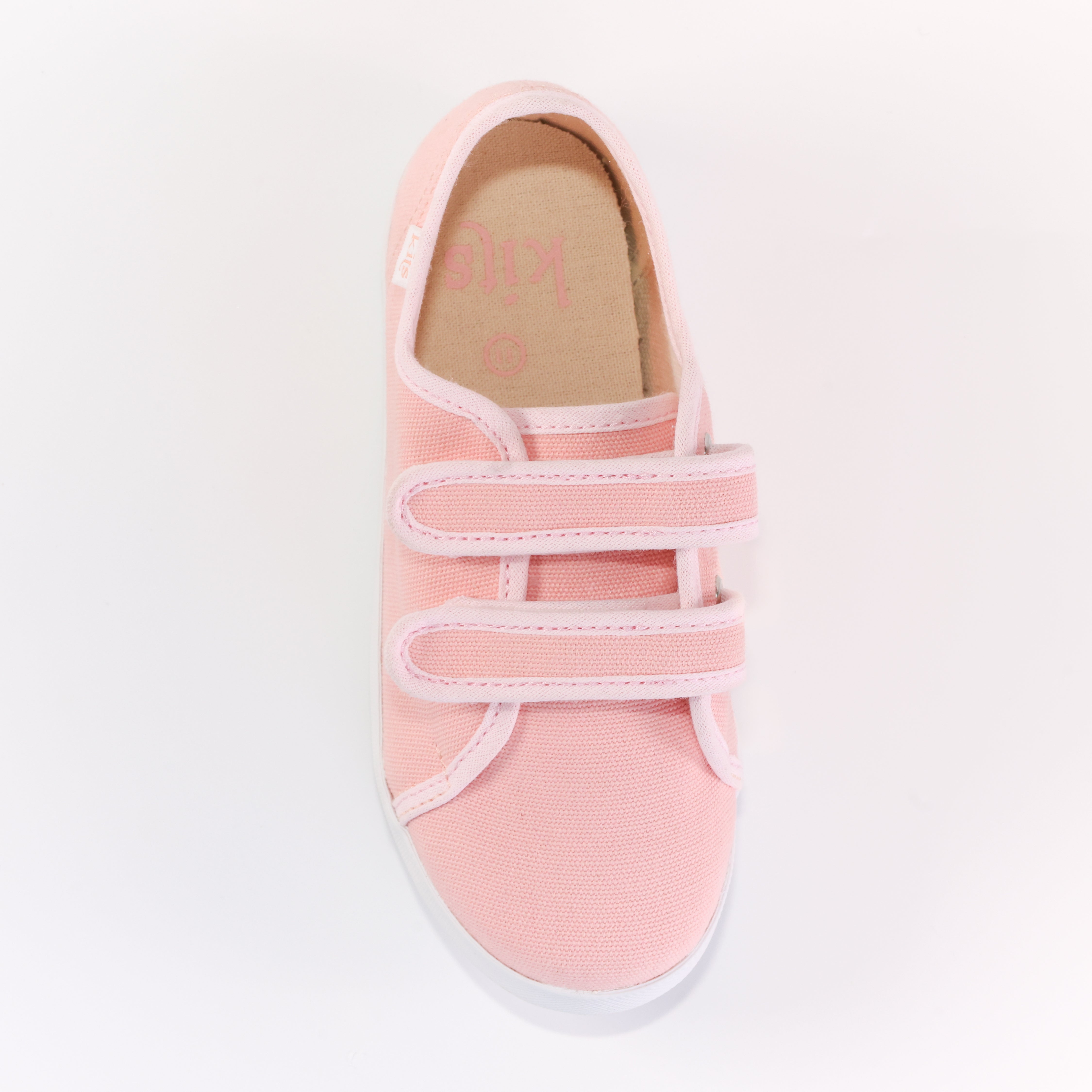 Washable canvas kids shoe in soft pink – Kits Footwear