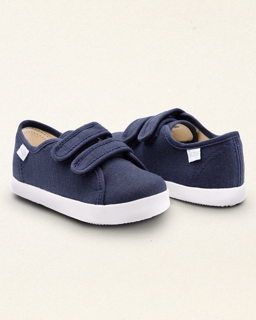 Washable canvas kids shoe in navy – Kits Footwear